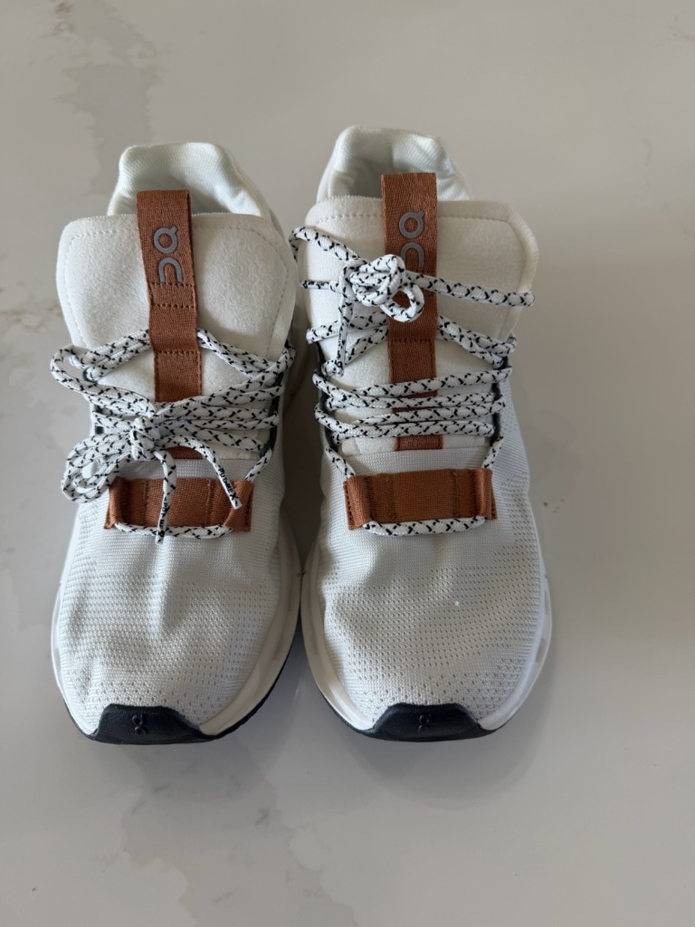 On Running White Sneakers with Copper Accents - Picture 2 of 5